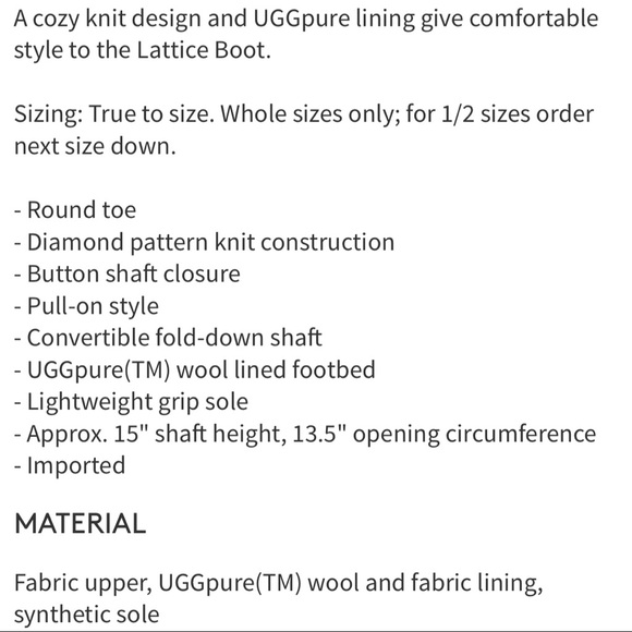 UGG Lattice Cardy Knit Boot - Picture 7 of 7